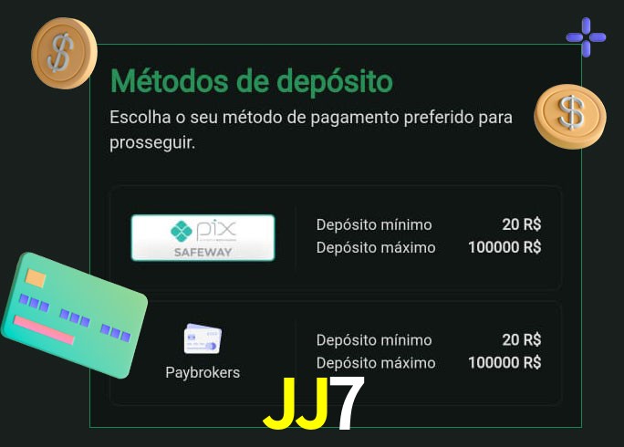 O cassino JJ7 oferece uma grande variedade de métodos de pagamento